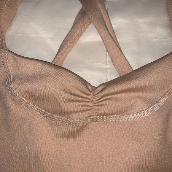 Mila Yoga Wear Top, Large Nude Bra Top, Tie Back - Picture 5 of 11